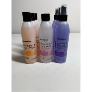 Lot of 9 McKesson Rinse-Free Cleansers Shampoo Body Wash Perineal Skin Cleanser